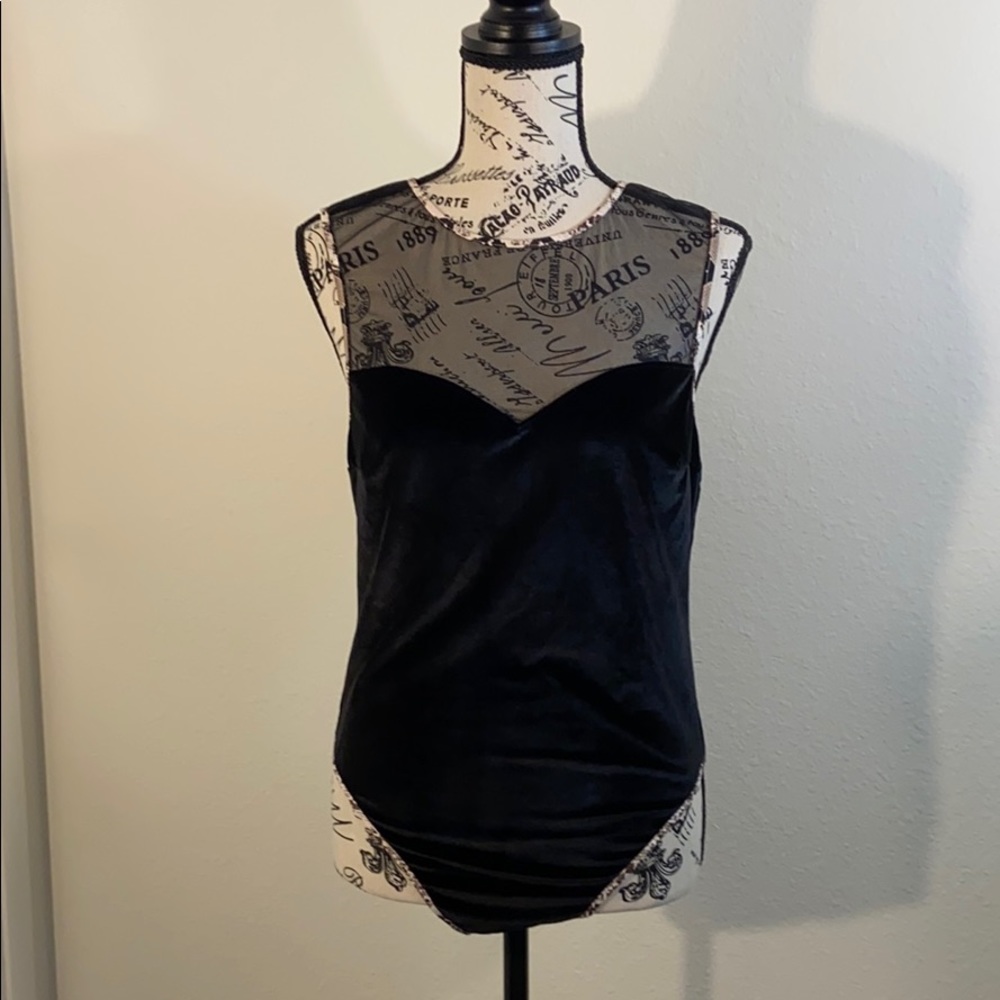 NWT Victoria’s Secret Black Velvet Bodysuit
